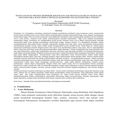 Proses berfikir matematis