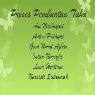 Proses pembuatan tahu