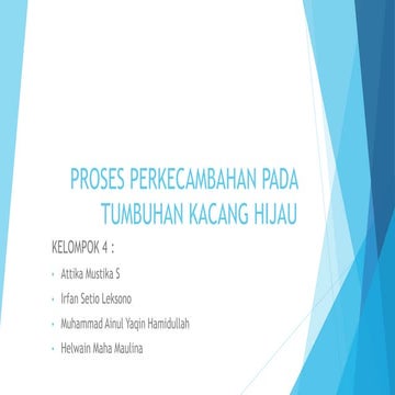 Proses perkecambahan pada tumbuhan kacang hijau 