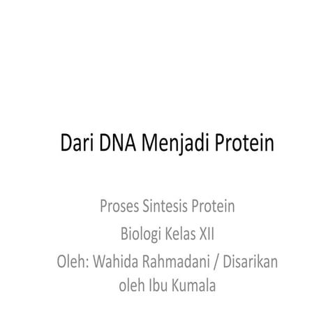 SINTESIS PROTEIN KIMIA KELAS 12 IPA BIOLOGI | DOCX