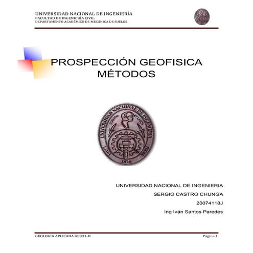 Prospeccion geofisica. metodos