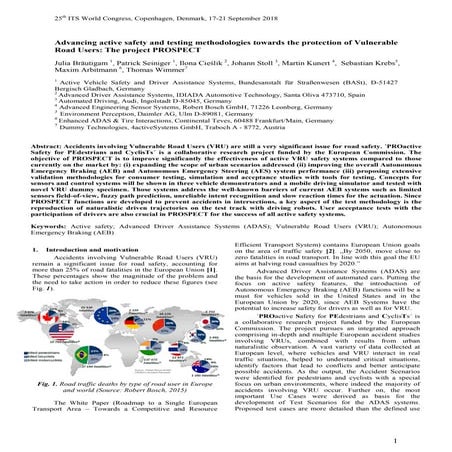 ITS 2018 Denmark Publication: Advancing active safety and testing methodologi...