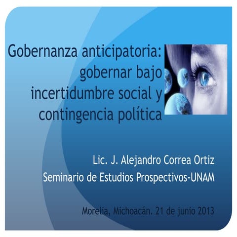 Curso "Prospectiva y teoría de escenarios" Morelia, Michoacán