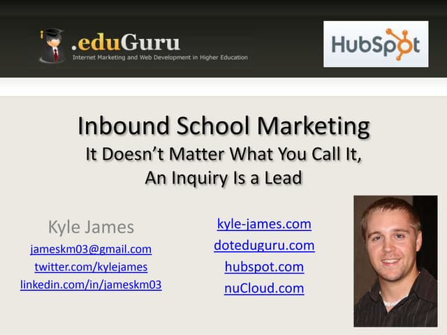 Inbound School Marketing #stamats09