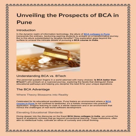 Unveiling the Prospects of BCA in Pune