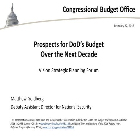 Prospects for DOD’s Budget Over the Next Decade