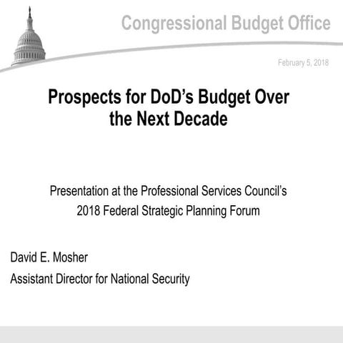 Prospects for DoD’s Budget Over the Next Decade