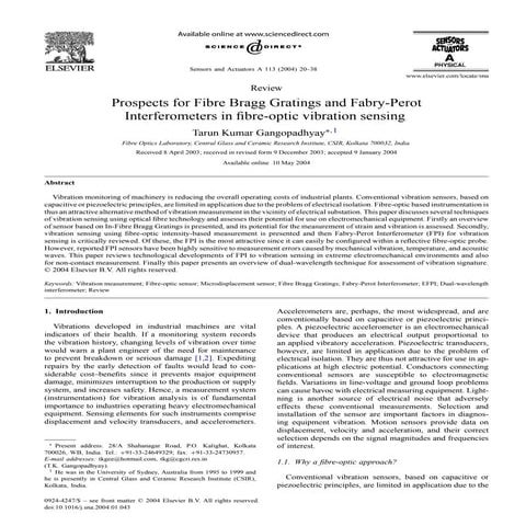 Prospects for Fibre Bragg Gratings and Fabry-Perot Interferometers in ...