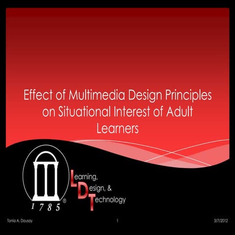 Effect of Multimedia Design Principles on Situational Interest of Adult Learners