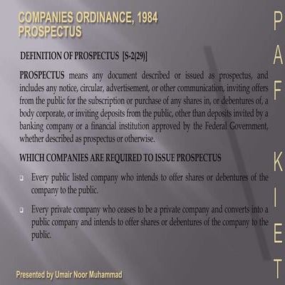 Prospectus Company Law | PPTX