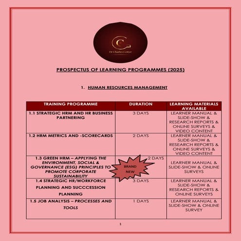 Learning Prospectus_2025_Dr Charles Cotter