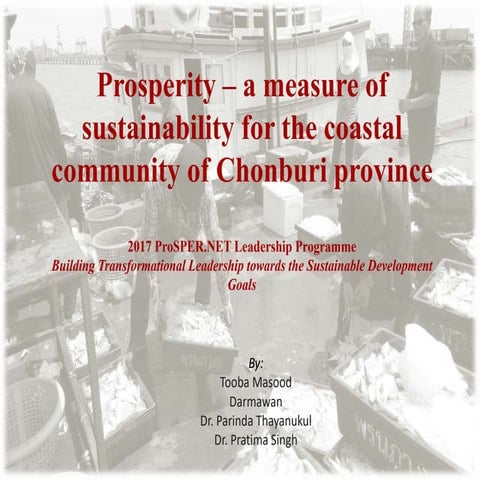 Prosperity  - A Measure of Sustainability for the Coastal Community of Chonbu...