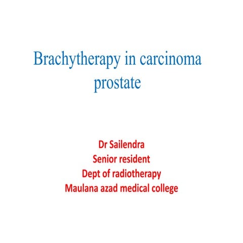 brachytherapy in carcinoma prostate