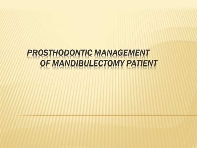 Prosthodontic                      management.ppt