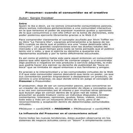 Prosumer: el nuevo consumidor 2.0