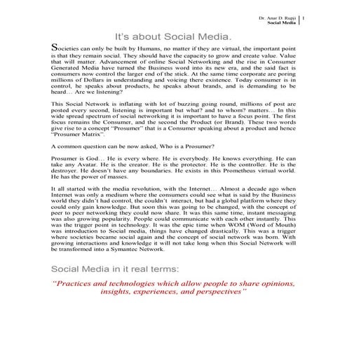 Prosumer Matrix: Social Media