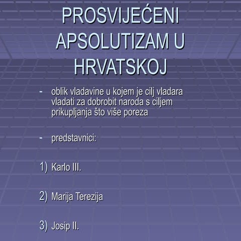 Prosvijećeni apsolutizam u hrvatskoj