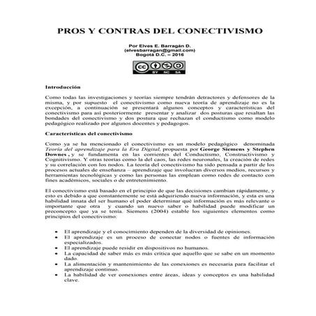 Pros y contras del conectivismo