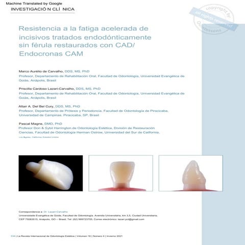 Protesis, sistema cad/cam odontología FO | PDF