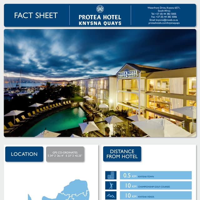 Protea Hotel Knysna Quays Fact Sheet