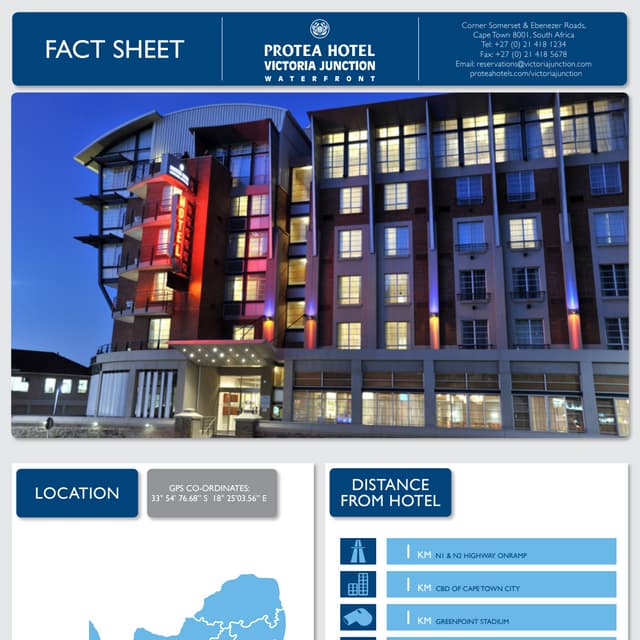 Protea Hotel Victoria Junction Fact Sheet