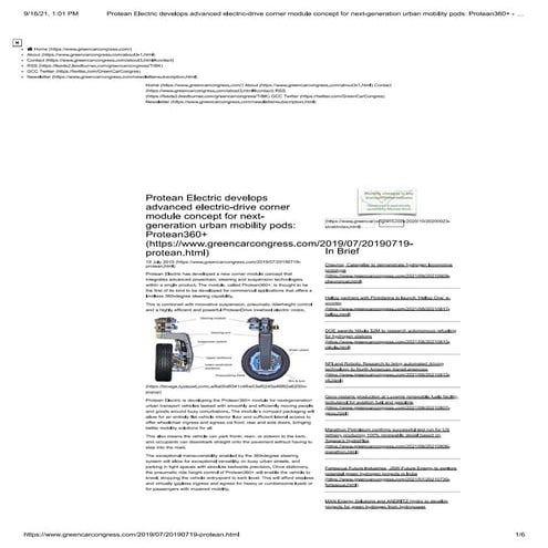 Protean electric in wheel hub motor innovation | PDF