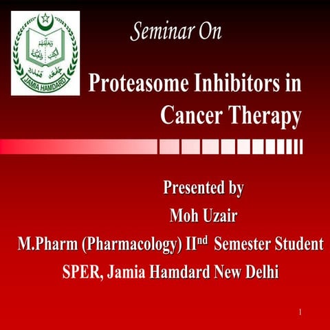 Proteasome inhibitors in cancer therapy