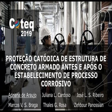 PROTEÇÃO CATÓDICA DE ESTRUTURA DE CONCRETO ARMADO ANTES E APÓS O ESTABELECIME...