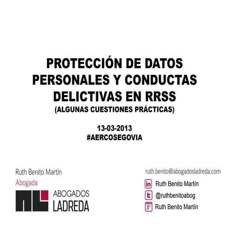Protección de datos y conductas delictivas en rrss