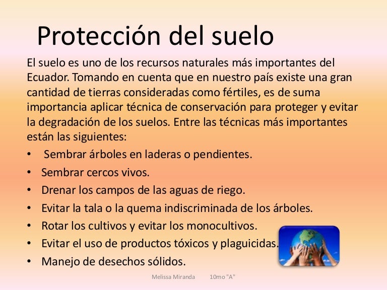 Protección del suelo Protección del suelo
