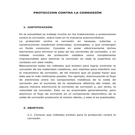 Proteccion de la corrosion