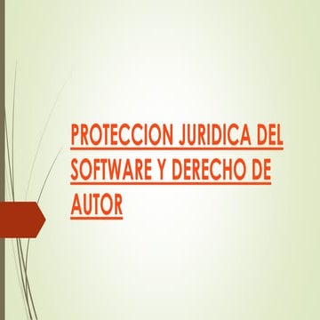 Proteccion juridica del software y derecho de autor