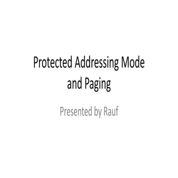 Protected addressing mode and Paging