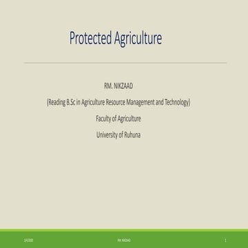 Protected agriculture