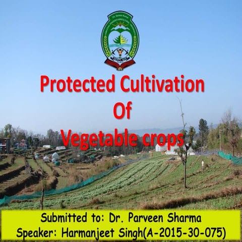 Protected cultivation of vegetable crops BY HARMANJEET