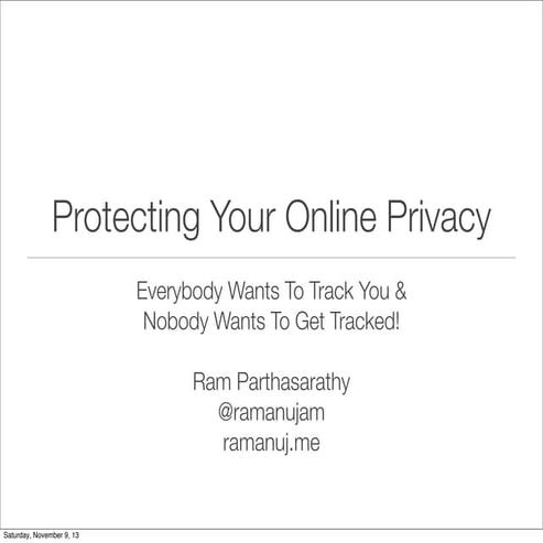 Protecting your online privacy