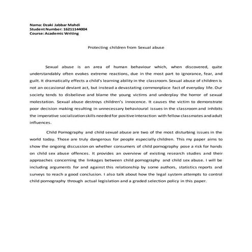 Protecting children from sexual abuse