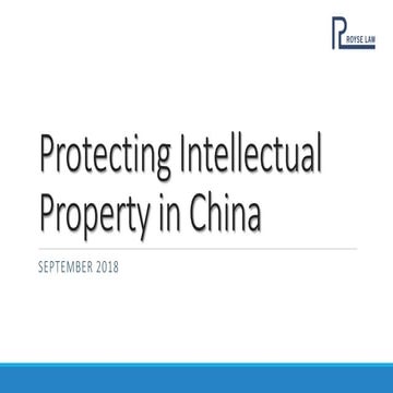 Protecting Intellectual Property in China | PPTX