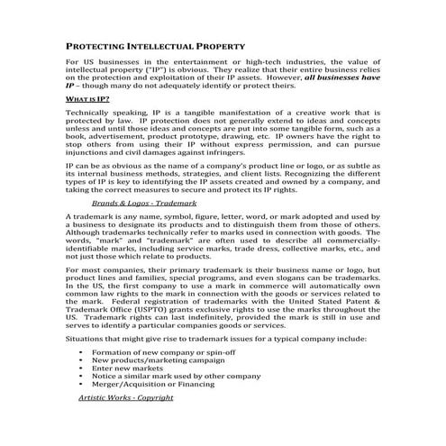 Protecting intellectual property white paper