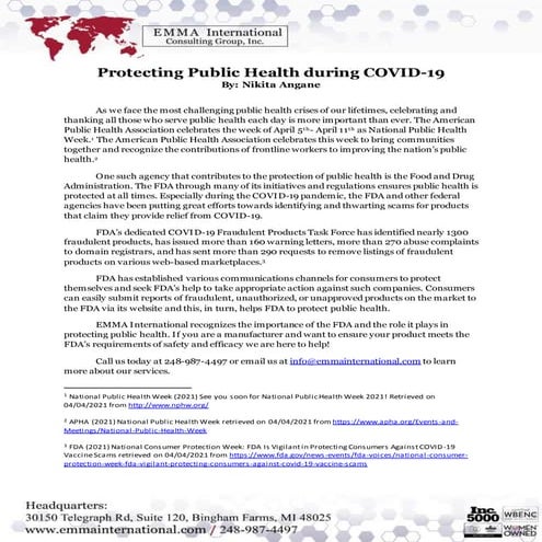 The FDA’s Role in Public Health | DOCX