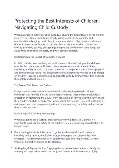 The Impact of Domestic Violence on Child Custody Cases.pptx | Crime ...