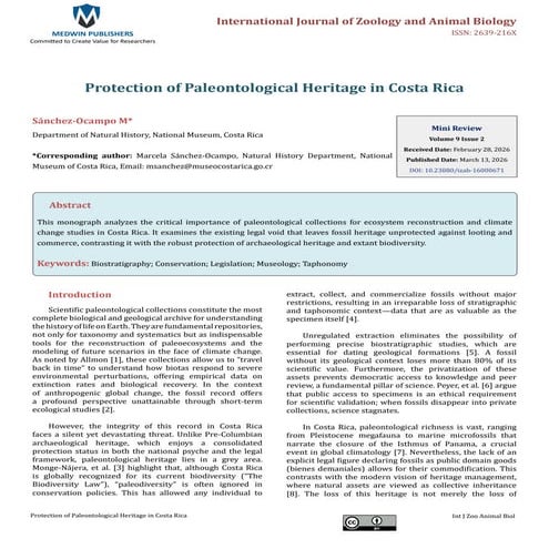 Protection of Paleontological Heritage in Costa Rica | PDF