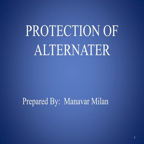 Protection of alternator 