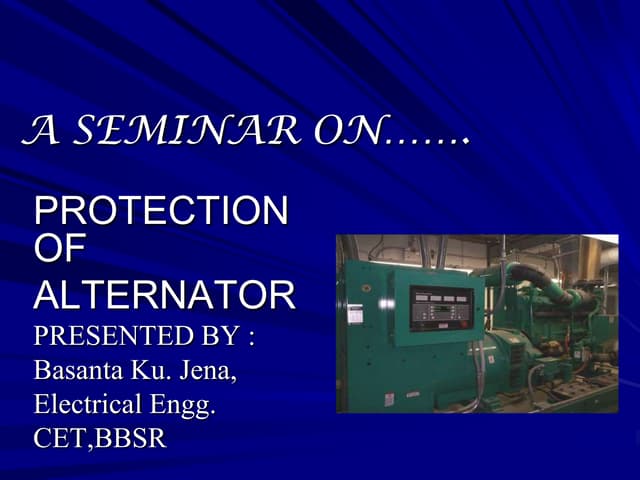 Protection of alternator