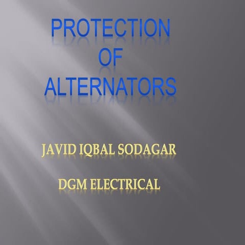 Protection of alternators javid iqbal sodagar