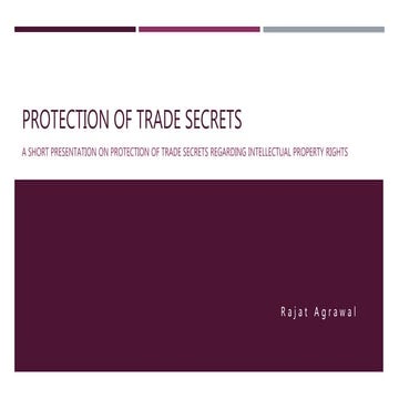 Protection of Trade Secrets