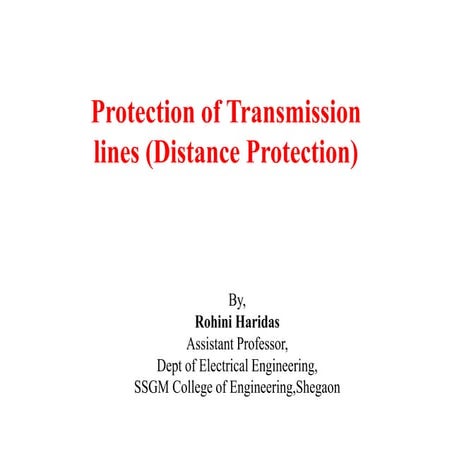Protection of transmission lines (distance)