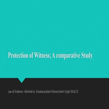 Protection of witness;comparitive study | PPT