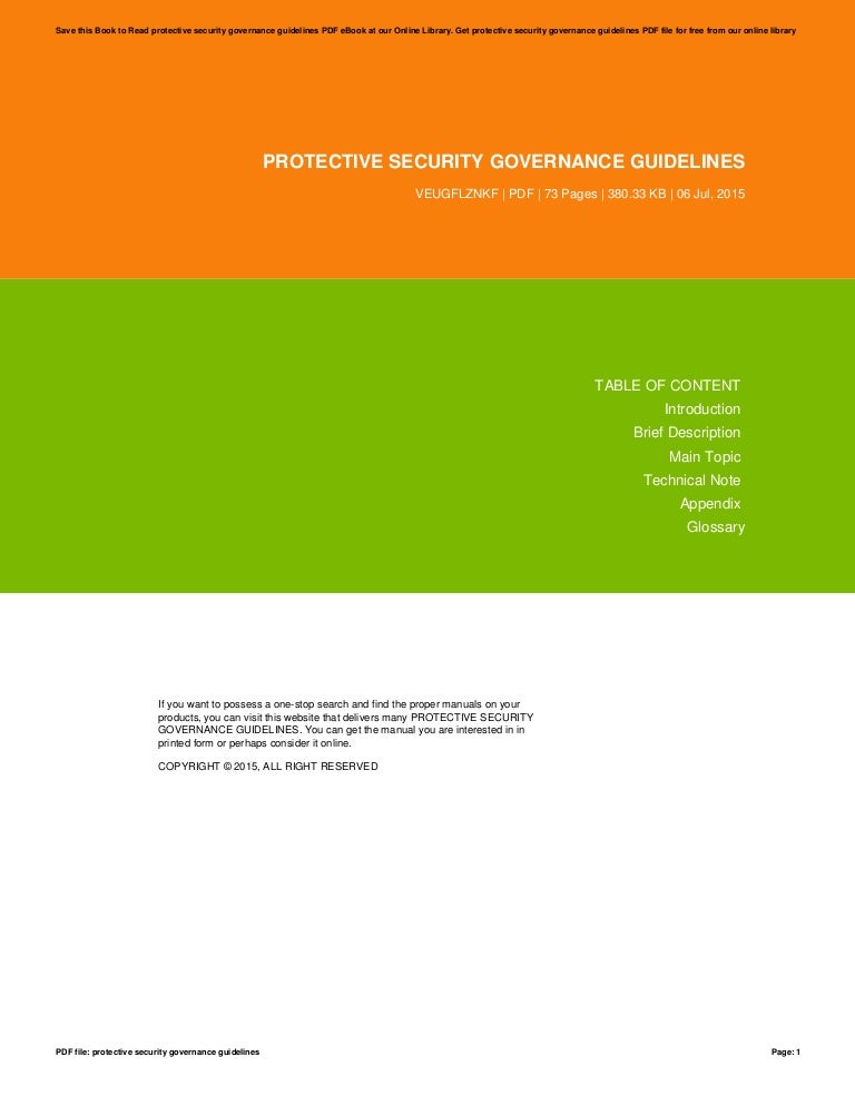 Protective securitygovernanceguidelines