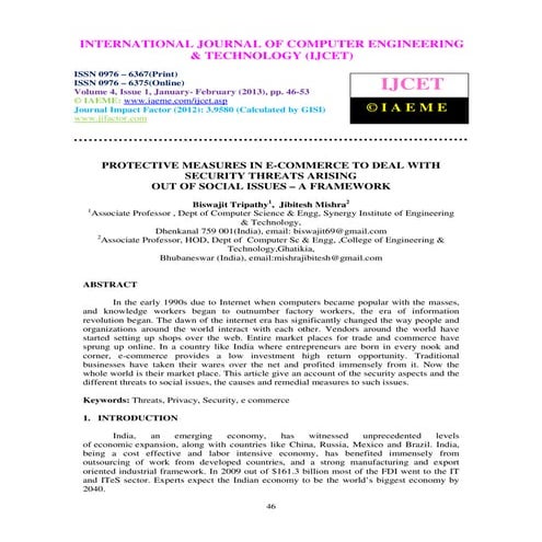 Protective measures in e commerce to deal with security